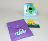 We produced about 500 of these media kits for kids' network, Sprout TV. This adorable media kit was mailed inside a bright purple felt pocket, which was hand-stitched by Structural Graphics. Inside the media kit was a digital photo frame which contained images of the different Sprout TV cartoon characters. A USB was included inside the media kit which allowed recipients to download their own photos and images onto the digital frame making this the ultimate desktop keeper